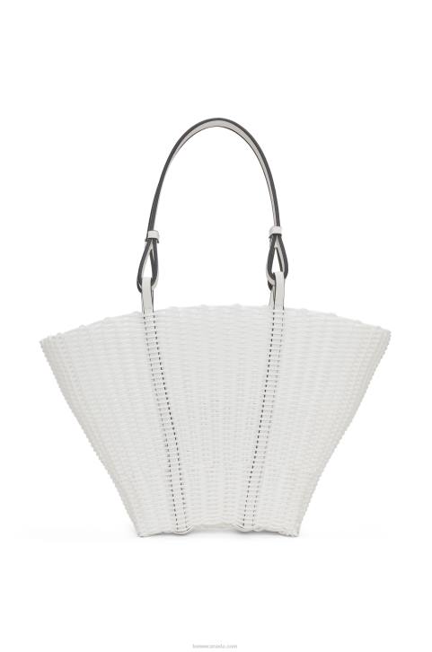 Loewe Mermaid basket bag in plastic and calfskin 688V59 Women White