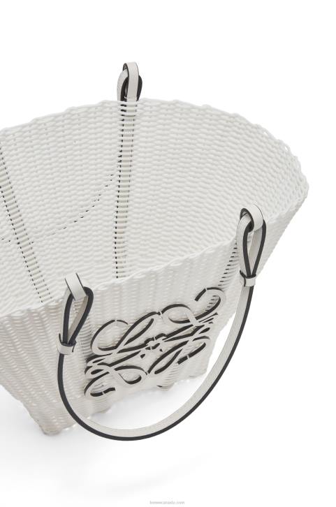 Loewe Mermaid basket bag in plastic and calfskin 688V59 Women White