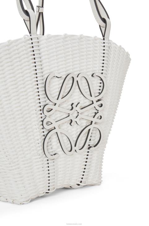 Loewe Mermaid basket bag in plastic and calfskin 688V59 Women White