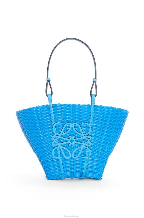 Loewe Mermaid basket bag in plastic and calfskin 688V60 Women Sky Blue