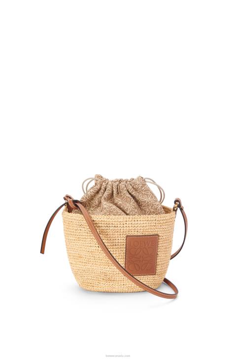 Loewe Pochette bag in raffia, Anagram jacquard and calfskin 688V36 Women Natural/Tan