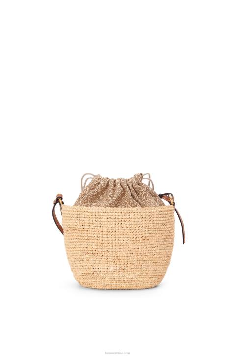 Loewe Pochette bag in raffia, Anagram jacquard and calfskin 688V36 Women Natural/Tan