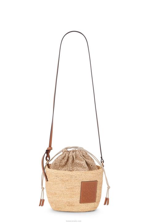Loewe Pochette bag in raffia, Anagram jacquard and calfskin 688V36 Women Natural/Tan