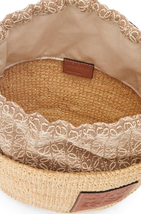 Loewe Pochette bag in raffia, Anagram jacquard and calfskin 688V36 Women Natural/Tan