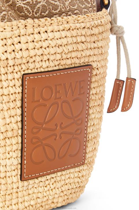 Loewe Pochette bag in raffia, Anagram jacquard and calfskin 688V36 Women Natural/Tan