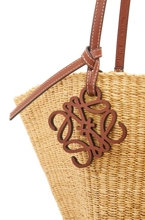 Loewe Shell Basket bag in elephant grass and calfskin 688V63 Women Natural/Pecan