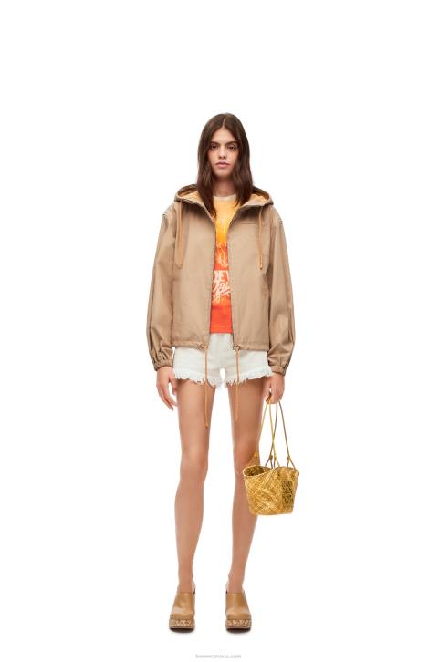 Loewe Small Anagram basket bag in iraca palm and calfskin 688V8 Women Ochre