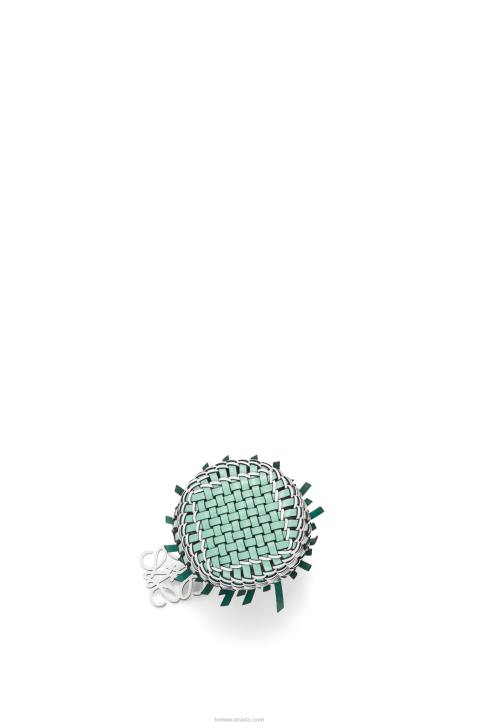 Loewe Small Fringe Bucket bag in calfskin 688V87 Women Fresh Mint/Soft White