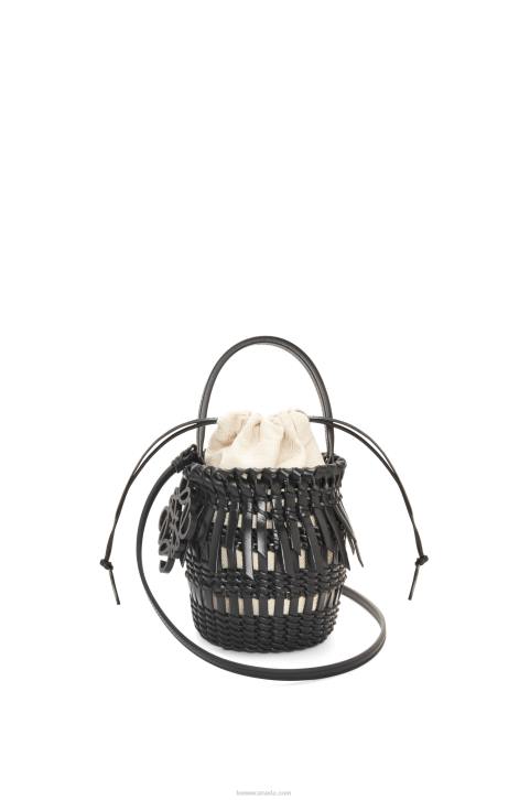 Loewe Small Fringe Bucket bag in calfskin 688V88 Women Black