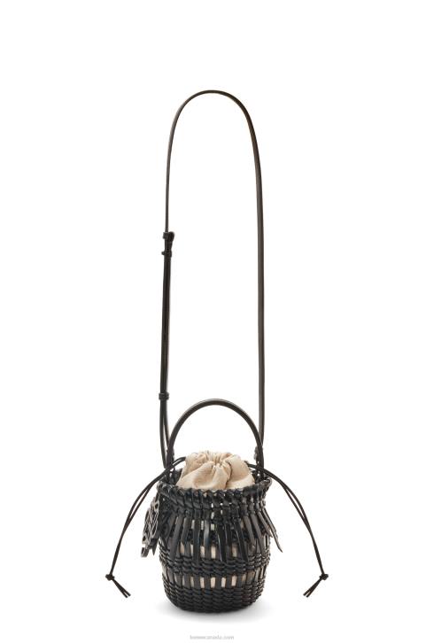 Loewe Small Fringe Bucket bag in calfskin 688V88 Women Black