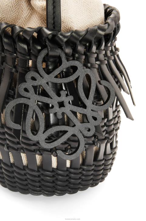 Loewe Small Fringe Bucket bag in calfskin 688V88 Women Black