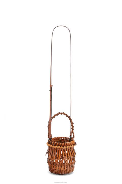 Loewe Small Fringes Bucket bag in calfskin 688V177 Women Tan