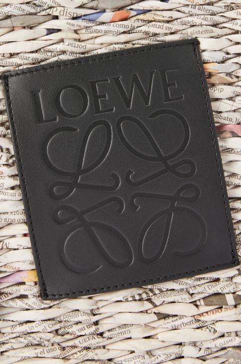 Loewe Small Newspaper Square Basket bag in paper and calfskin 688V100 Women Black/Multicolor