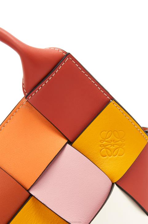 Loewe Small Surplus Leather Woven basket bag in calfskin 688V102 Women Orange