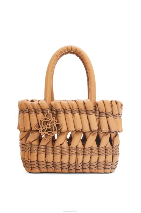 Loewe Small Tubular Basket in nappa lambskin 688V93 Women Warm Desert