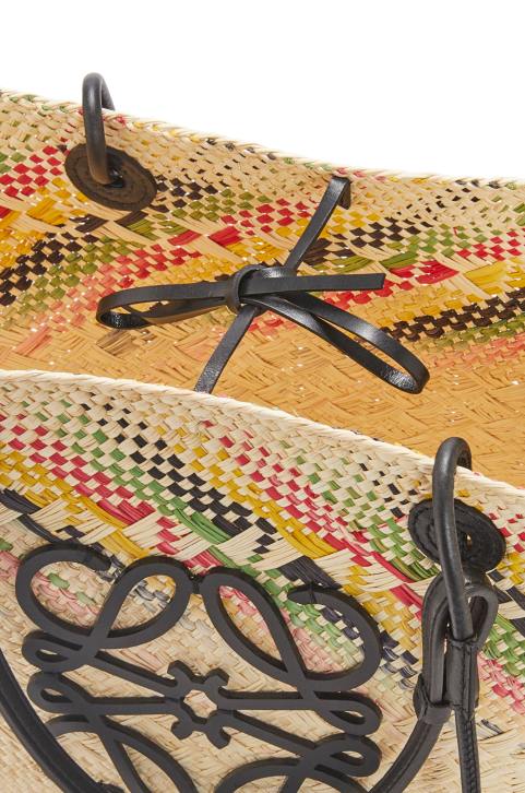 Loewe Small rainbow Anagram basket in iraca palm and calfskin 688V43 Women Natural/Multicolor