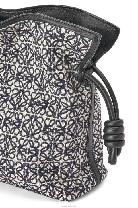 Loewe Flamenco clutch in Anagram jacquard and calfskin 688V543 Women Navy/Black