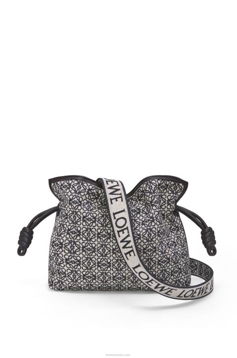 Loewe Flamenco clutch in Anagram jacquard and calfskin 688V543 Women Navy/Black