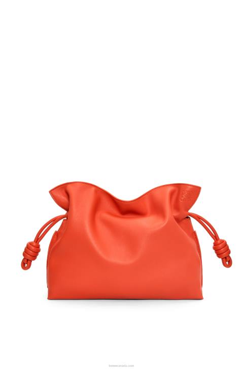 Loewe Flamenco clutch in nappa calfskin 688V356 Women Sunrise Orange