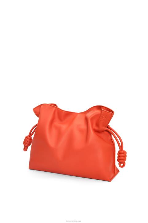 Loewe Flamenco clutch in nappa calfskin 688V356 Women Sunrise Orange