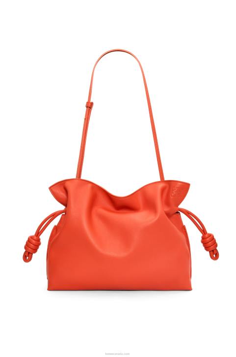 Loewe Flamenco clutch in nappa calfskin 688V356 Women Sunrise Orange