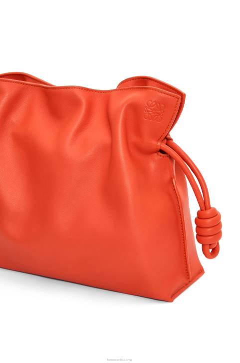 Loewe Flamenco clutch in nappa calfskin 688V356 Women Sunrise Orange