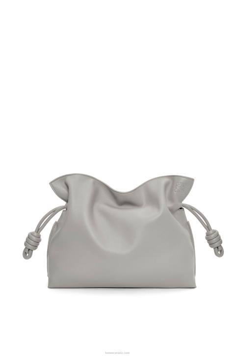 Loewe Flamenco clutch in nappa calfskin 688V358 Women Pearl Grey