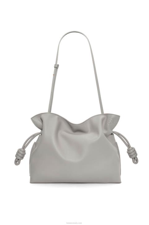 Loewe Flamenco clutch in nappa calfskin 688V358 Women Pearl Grey
