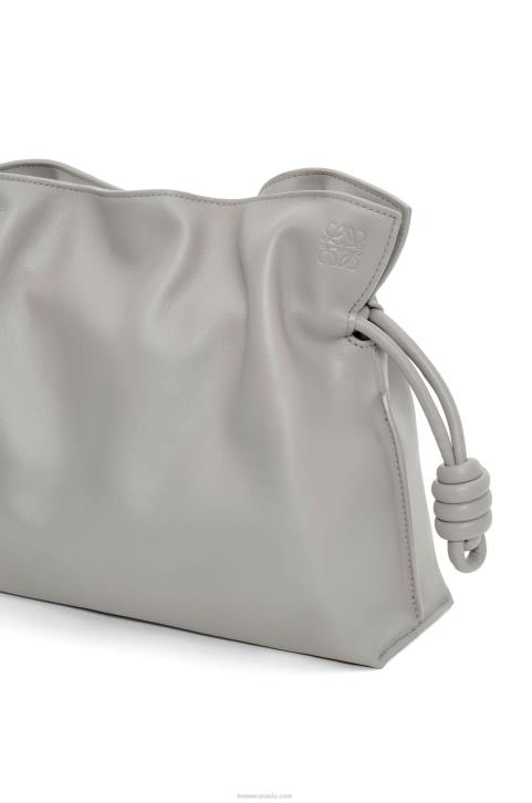 Loewe Flamenco clutch in nappa calfskin 688V358 Women Pearl Grey