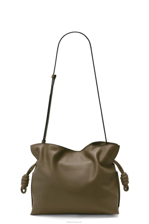 Loewe Flamenco clutch in nappa calfskin 688V359 Women Dark Khaki Green