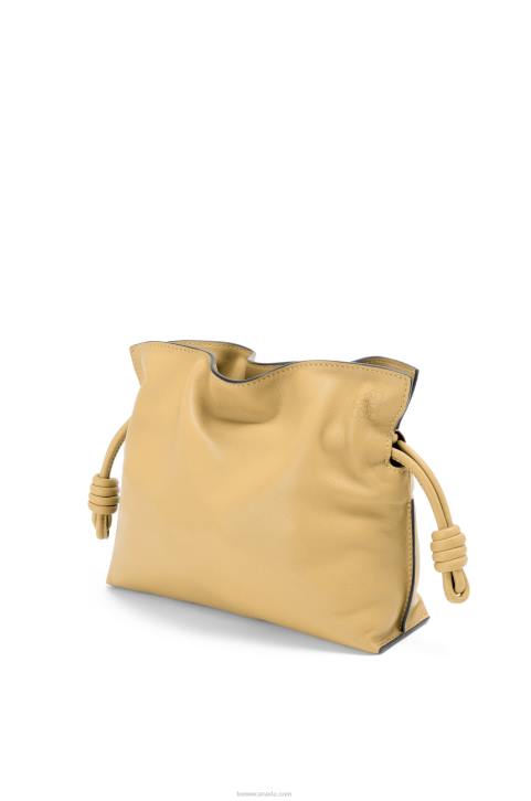Loewe Flamenco clutch in nappa calfskin 688V363 Women Dark Butter