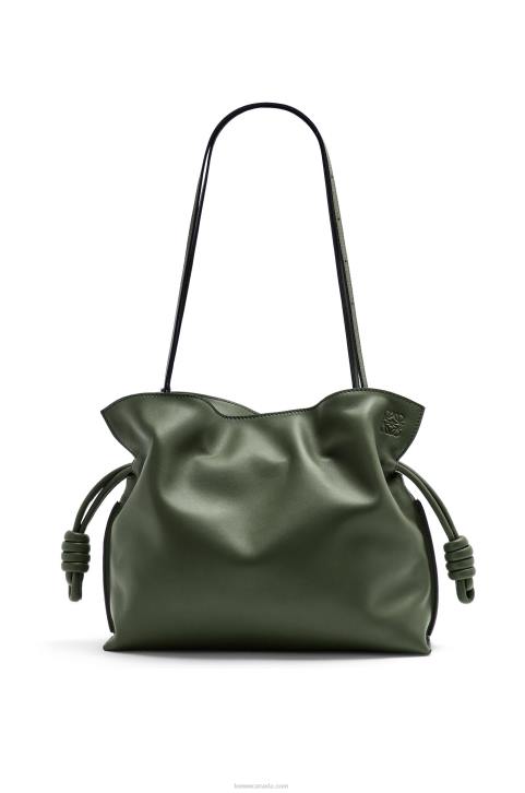 Loewe Flamenco clutch in nappa calfskin 688V428 Women Vintage Khaki