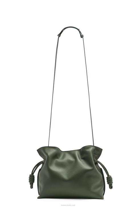 Loewe Flamenco clutch in nappa calfskin 688V428 Women Vintage Khaki