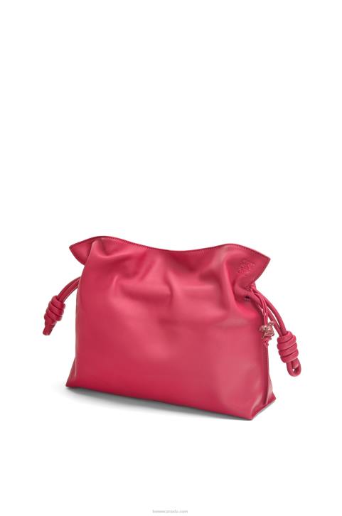 Loewe Flamenco clutch in nappa calfskin 688V445 Women Ruby Red Glaze
