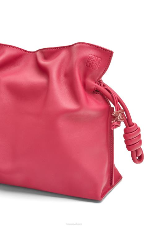 Loewe Flamenco clutch in nappa calfskin 688V445 Women Ruby Red Glaze