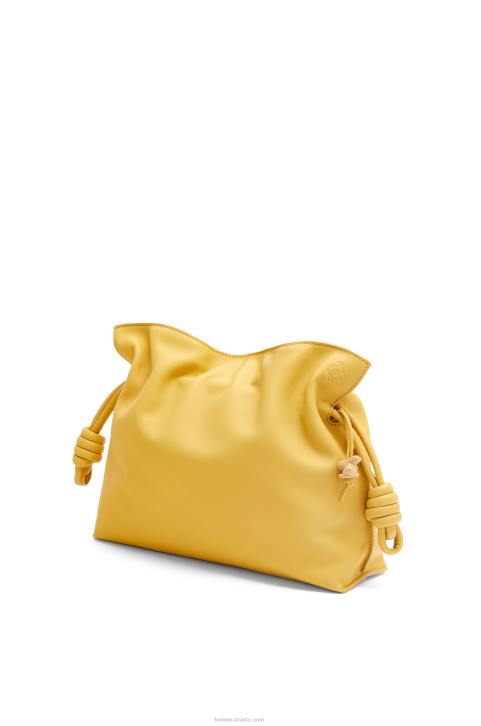 Loewe Flamenco clutch in nappa calfskin 688V448 Women Pale Yellow Glaze