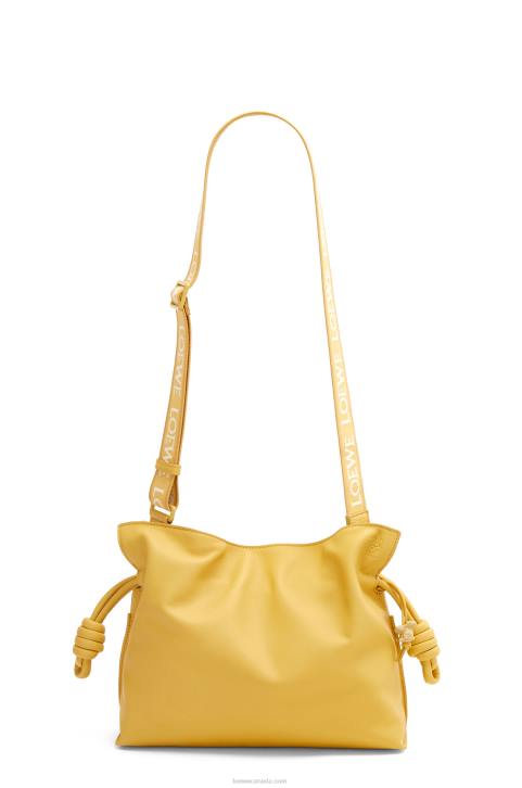 Loewe Flamenco clutch in nappa calfskin 688V448 Women Pale Yellow Glaze