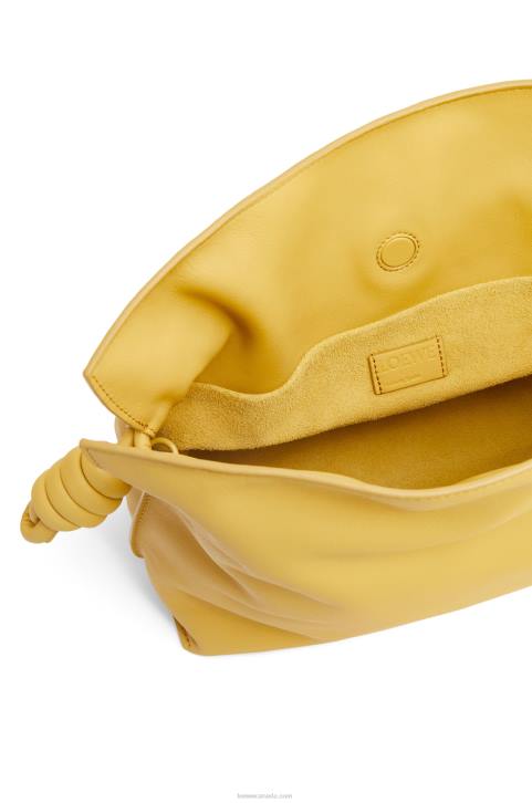 Loewe Flamenco clutch in nappa calfskin 688V448 Women Pale Yellow Glaze