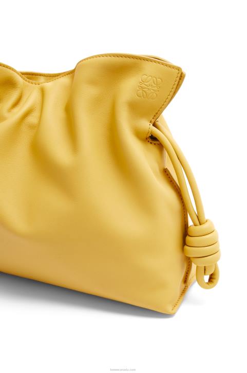 Loewe Flamenco clutch in nappa calfskin 688V448 Women Pale Yellow Glaze