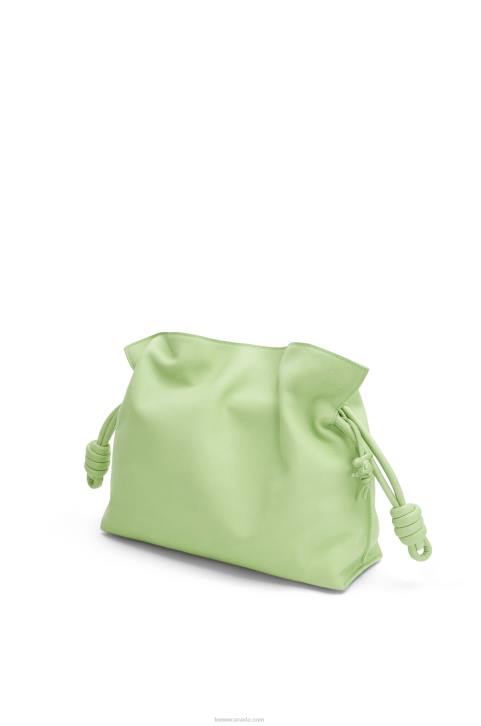 Loewe Flamenco clutch in nappa calfskin 688V532 Women Lime Green Glaze