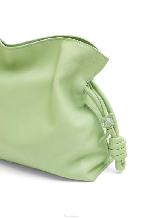 Loewe Flamenco clutch in nappa calfskin 688V532 Women Lime Green Glaze