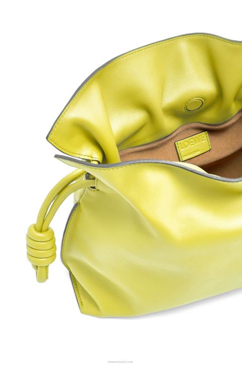 Loewe Flamenco clutch in nappa calfskin 688V608 Women Lime Yellow