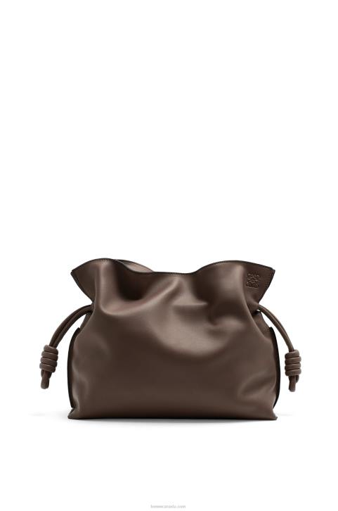 Loewe Flamenco clutch in nappa calfskin 688V623 Women Chocolate