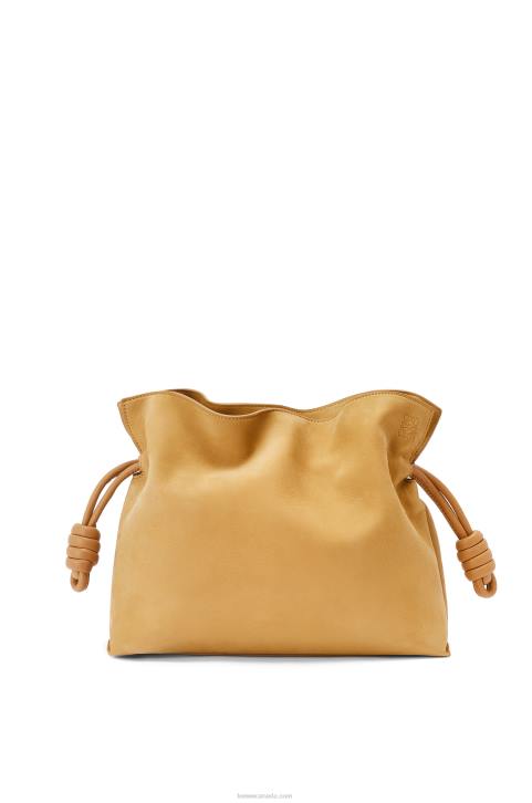Loewe Flamenco clutch in nubuck 688V528 Women Desert