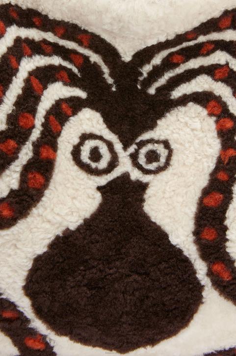 Loewe Flamenco clutch in shearling 688V467 Women Soft White/Chocolate