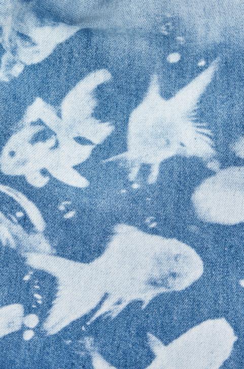 Loewe Large Flamenco clutch in denim 688V391 Women Light Blue/Ivory