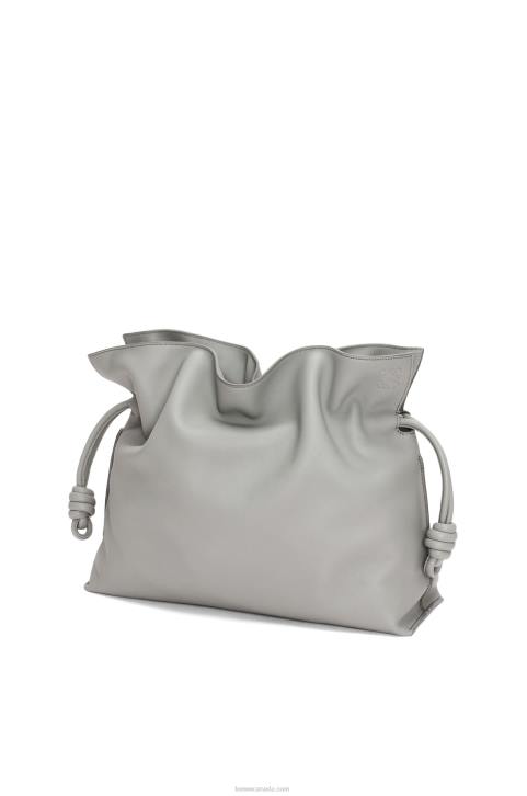 Loewe Large Flamenco clutch in nappa calfskin 688V189 Women Pearl Grey
