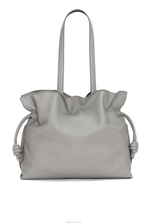 Loewe Large Flamenco clutch in nappa calfskin 688V189 Women Pearl Grey