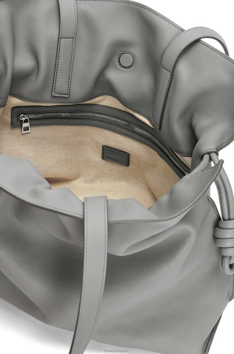 Loewe Large Flamenco clutch in nappa calfskin 688V189 Women Pearl Grey