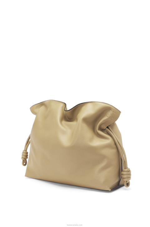 Loewe Large Flamenco clutch in nappa calfskin 688V423 Women Clay Green